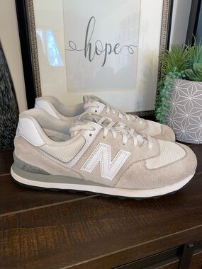 New Balance 574 Suede Mesh Casual Running Sneakers Size 11 Nimbus Cloud